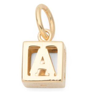 GOLDEN CLEF Gold/A Made In Italy 14kt Gold Initial Cube Charm